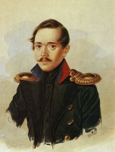 Ritratto di Mikhail Lermontov, c.1838 da Russian School