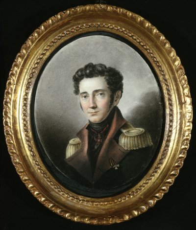 Ritratto di un ufficiale russo, 1818 da Russian School