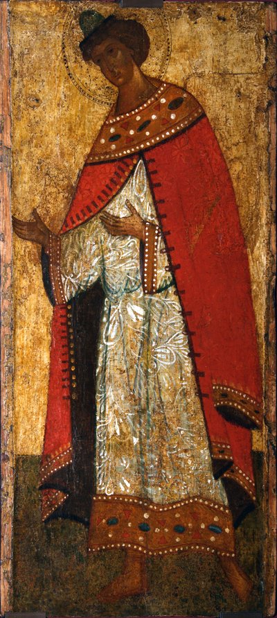 San Principe Gleb, 15° secolo da Russian icon.