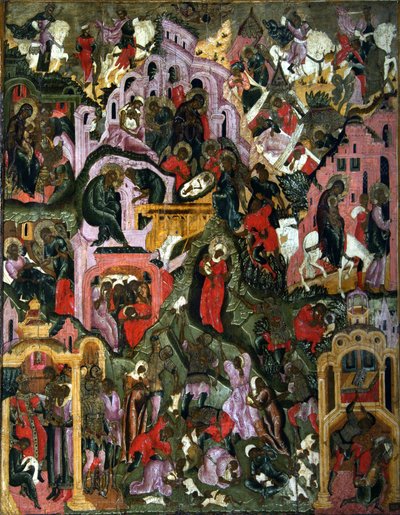 La Natività di Cristo La Notte Santa, seconda metà del XVII secolo da Russian icon.