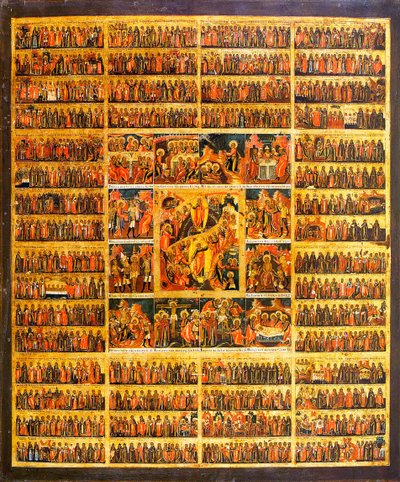 Calendario annuale con le scene della Passione di Cristo, seconda metà del XIX secolo da Russian icon.