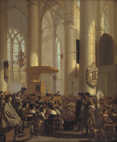 Interno di una chiesa olandese da Rutger van Langevelt