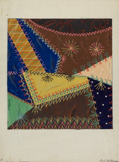 Crazy Quilt, c. 1940 da Ruth M Barnes