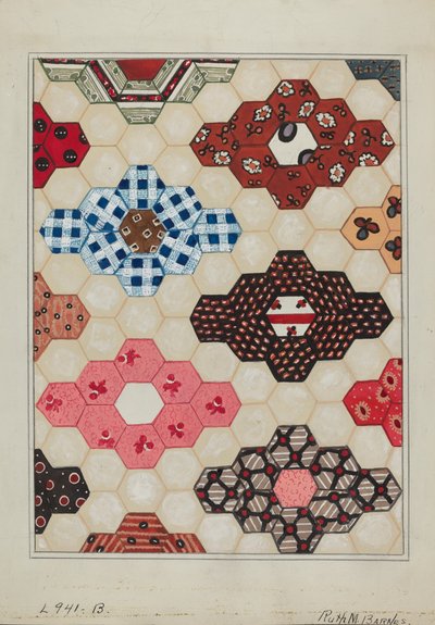 Sezione Quilt 1, c. 1936 da Ruth M Barnes
