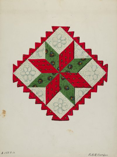 Blocco di trapunta, c. 1936 da Ruth M Barnes