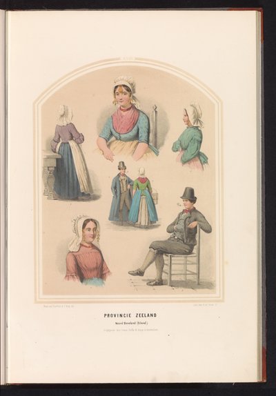 Costume tradizionale di Noord-Beveland in Zeeland, 1857 da Ruurt de Vries