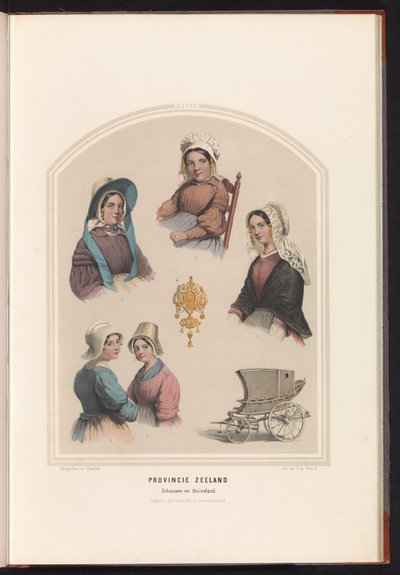 Costume tradizionale di Schouwen e Duiveland in Zelanda, 1857 da Ruurt de Vries