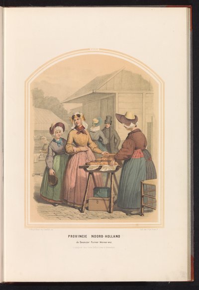 Costume tradizionale di Beemster, Purmer e Wormer in Olanda Settentrionale, 1857 da Ruurt de Vries