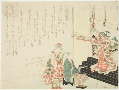 Letterati che dipingono i fiori di prugna da Ryuryukyo Shinsai