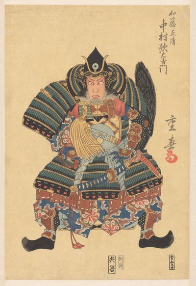 Nakamura Utaemon III come Katō Masakiyo nella commedia 