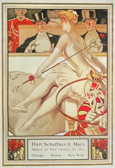 Poster pubblicitario Hart Schaffner & Marx, produttori di abiti di alta qualità per uomini, c.1925 da S.N. Abbott