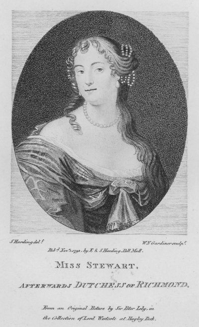 Signorina Stewart, poi Duchessa di Richmond (incisione) da S. (after) Harding