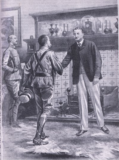 Quando Kimberley fu liberata da French. Generale French e Cecil Rhodes, illustrazione da Cassells Romance of Famous Lives, c.1940 da S. Begg