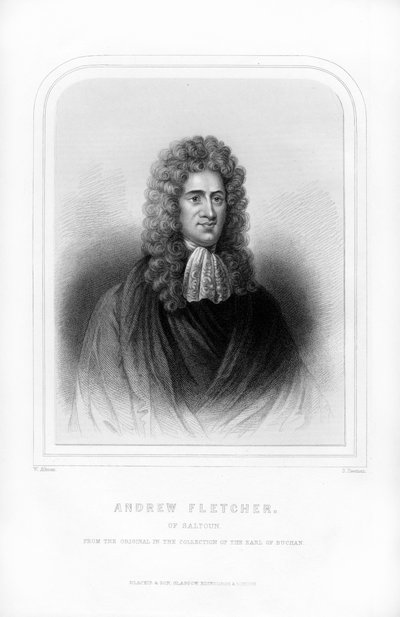 Andrew Fletcher di Saltoun, scrittore, politico e patriota scozzese, 1870 da S. Freeman