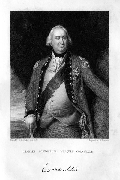 Charles Cornwallis 1738-1805, 1° Marchese Cornwallis, 1839 da S. Freeman