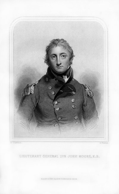 Sir John Moore, soldato e generale britannico, 1870 da S. Freeman