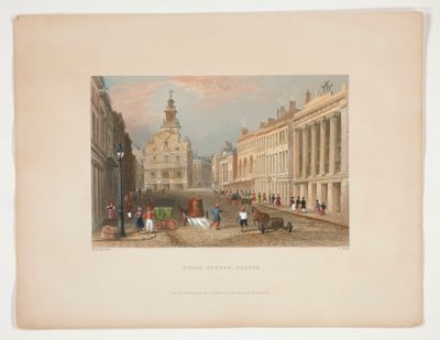 State Street, Boston, illustrazione per Nathaniel Parker Willis da S. Lacey