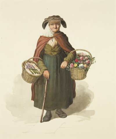 Vecchio Venditore di Fiori di Kingswood, c.1828 da S. or D. A. Peters