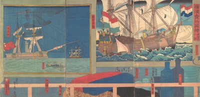 Negozio di curiosità a Yokohama, 3° mese da Sadahide Utagawa