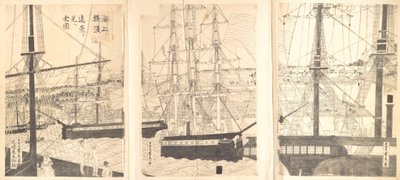 Navi Straniere al Largo di Yokohama, XIX secolo da Sadahide Utagawa
