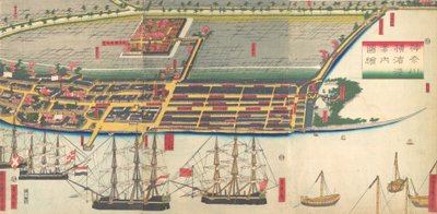 Guida illustrata al porto di Yokohama da Sadahide Utagawa