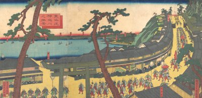 Vista di Kanagawa sulla strada Tokaido Tokaido kanagawa no shokei da Sadahide Utagawa
