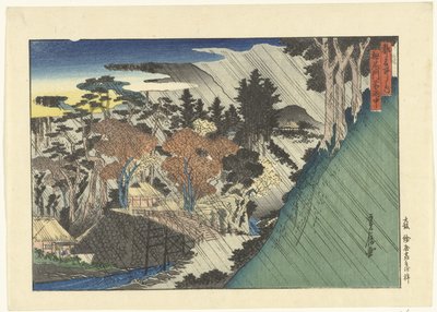 Pioggia davanti al tempio di Togano-o da Sadanobu (I) , Hasegawa