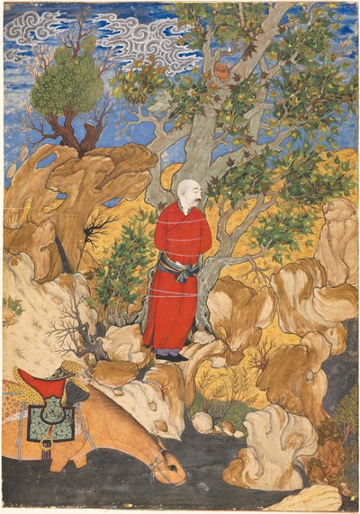 Aulad legato a un platano, da uno Shahnama di Firdausi da Sadiqi Bek