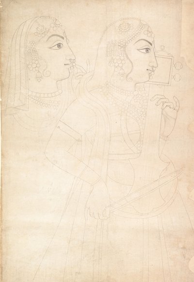 Cantante e suonatore di sarinda, ca. 1800 da Sahib Ram