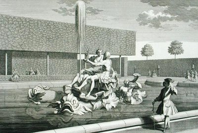 La fontana di Nettuno e Teti al Palazzo del Belvedere, Vienna, incisa da Jakob Gottlieb Thelott (c.1711-75), pubblicata c.1730-40 (incisione) da Salomon (after) Kleiner