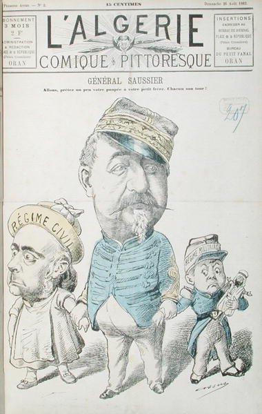Caricatura del generale Felix Gustave Saussier, copertina di 