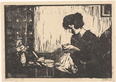 Donna che cuce da Salomon Garf (signed by artist)