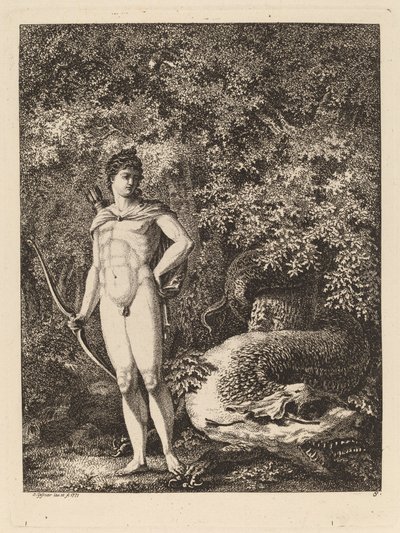Apollo con un Arco e Drago, 1771 da Salomon Gessner
