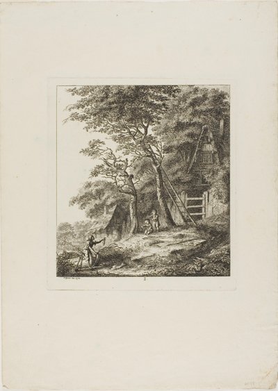 Pescatori con bambini, secondo piatto da Paysages Dédiés à M. Warelet da Salomon Gessner