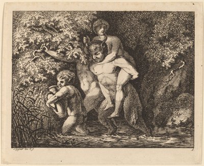 Satiro che porta una ninfa da Salomon Gessner