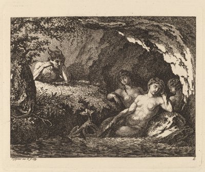 Tre folletti dormienti con un satiro, 1769 da Salomon Gessner