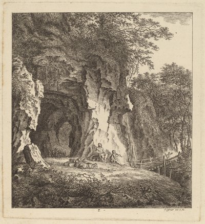 Due pastori in un paesaggio roccioso da Salomon Gessner
