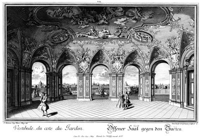 Vista dalla Sala Terrena sul giardino da Salomon Kleiner