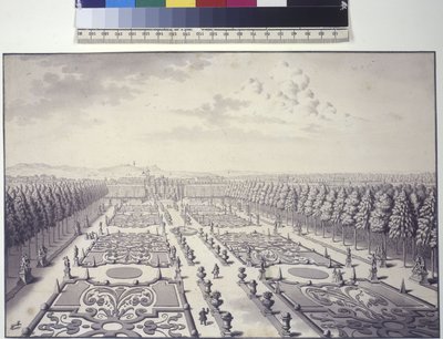 Pagina intera: vista dei giardini del Palazzo Liechtenstein a Rossau da Salomon Kleiner