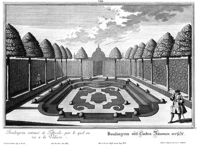 Prospetto del Boulingrin nel "Piccolo Giardino" da Salomon Kleiner