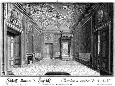 Camera da letto del Principe Eugenio da Salomon Kleiner
