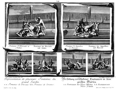 Sei diverse fontane del grande giardino da Salomon Kleiner