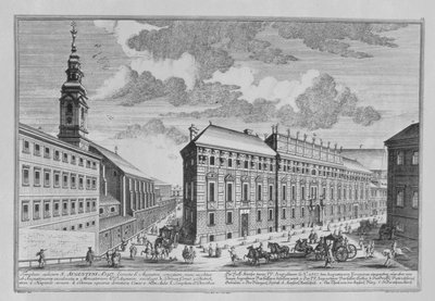 Veduta della Dorotheergasse con la Stallburg e la chiesa del monastero del Dorotheum incisa da Hieronymous Sperling da Salomon Kleiner