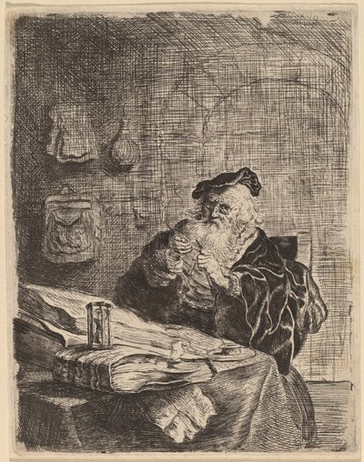 Uomo con un Coltello da Penna da Salomon Koninck