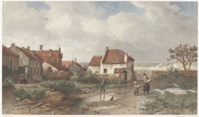 Case ai margini di un villaggio nelle dune da Salomon Leonardus Verveer