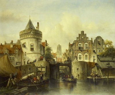 Vista immaginaria basata sul Kolksluis da Salomon Leonardus Verveer