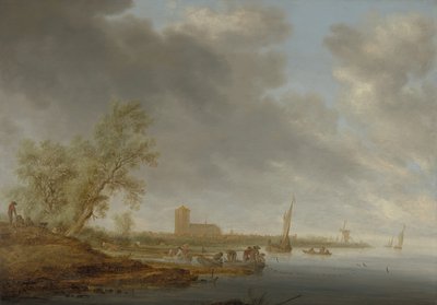 Paesaggio fluviale con vista su Naarden da Salomon Ruysdael