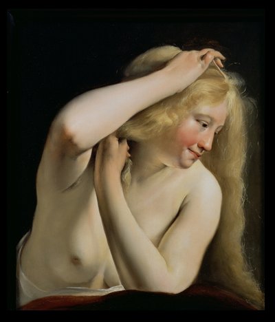 Giovane donna che si pettina da Salomon de Bray