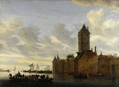 Estuario del fiume con città fortificata da Salomon van Ruisdael or Ruysdael