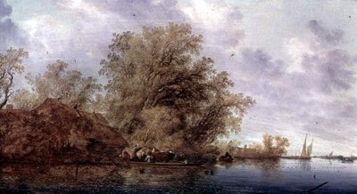 Paesaggio fluviale boscoso da Salomon van Ruisdael or Ruysdael